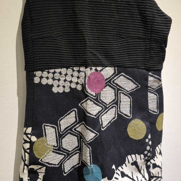 Desigual Black Dress with Multicolor Geometric Design - Picture 2 of 5